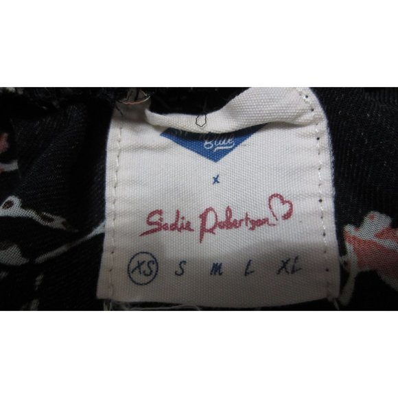 Sadie Robertson Wild Blue Floral XS Smock Top - Picture 4 of 4